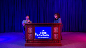 In Good Company Episode 1, video still, 2023. Pictured: Sebastien Boncy and JD Pluecker.